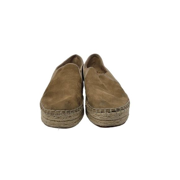Sam Edelman Suede Leather Carrin Espadrille Flat Shoes 6.5 Tan Casual Slip-On - Picture 4 of 11